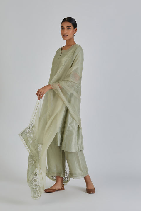 Urmi Kurta and Pant-Sea Green