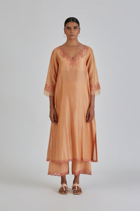 Avantika Kurta and Pant-Light Orange