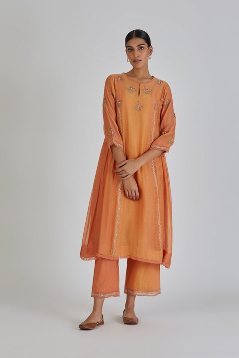 Saanvi Kurta and Pant-Light Orange