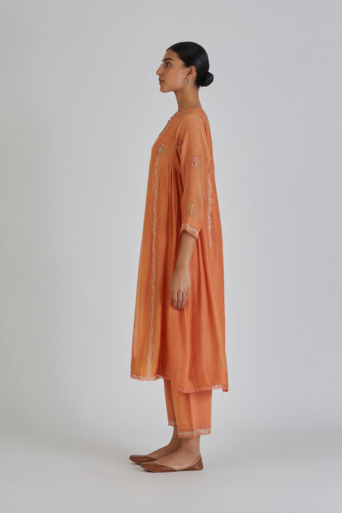 Saanvi Kurta and Pant-Light Orange