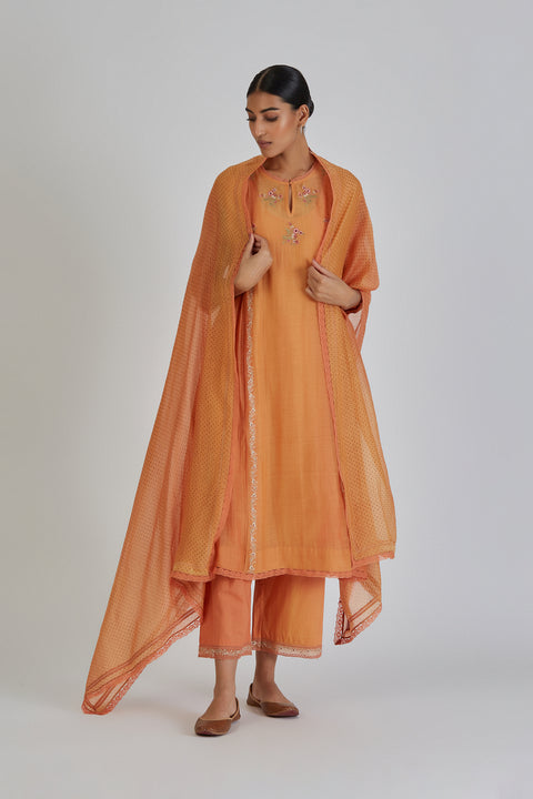 Saanvi Kurta and Pant-Light Orange