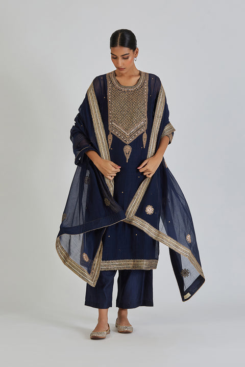 Diti Dupatta-Navy Blue