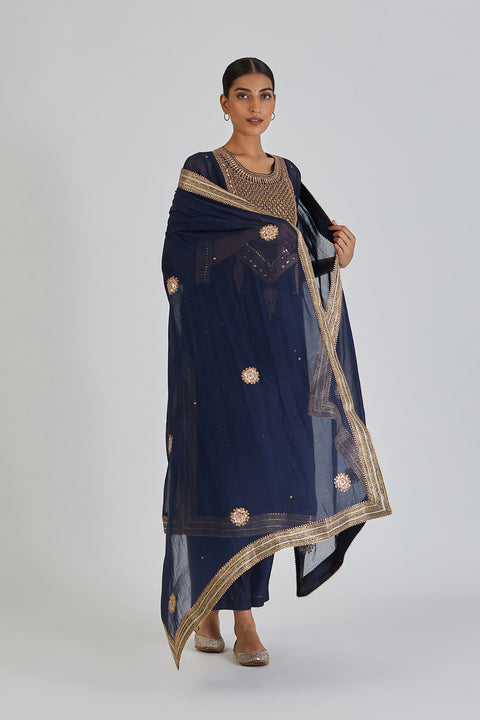 Diti Dupatta-Navy Blue