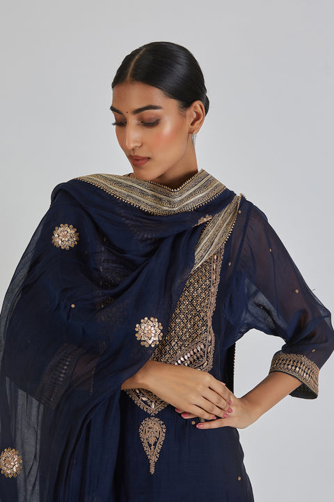 Diti Dupatta-Navy Blue
