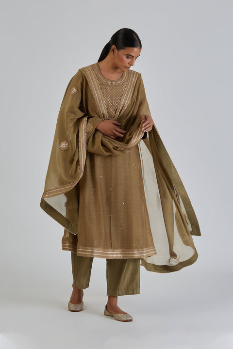 Viti Kurta and Pant-Mehendi Green