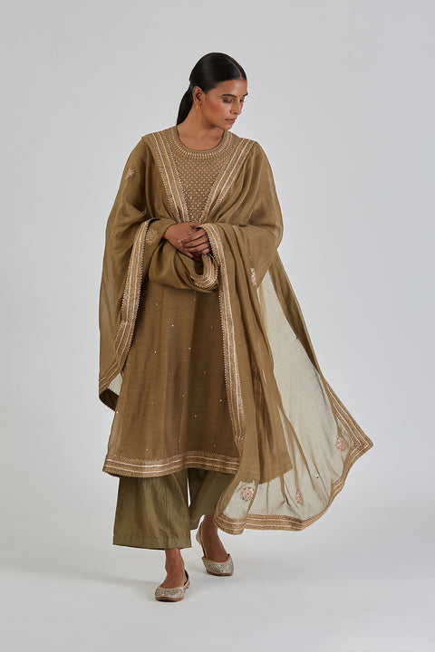 Diti Dupatta-Mehendi Green