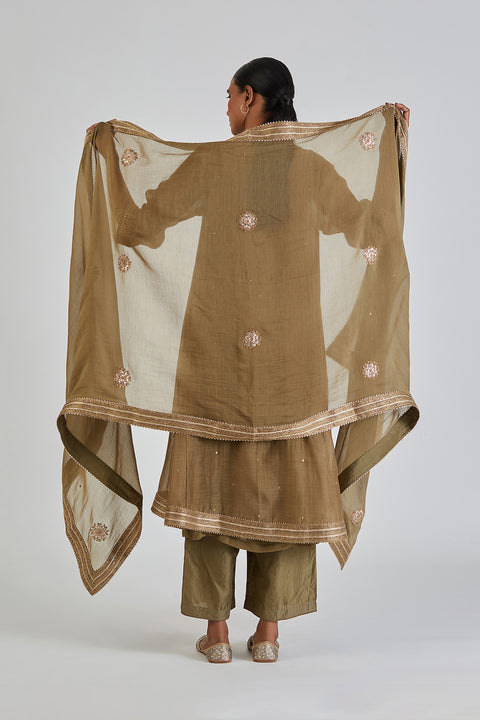 Diti Dupatta-Mehendi Green