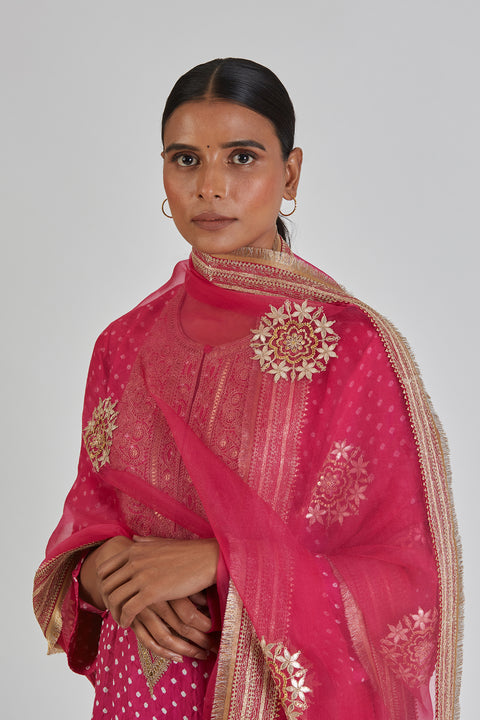 Asawari Dupatta-Fuschia Pink