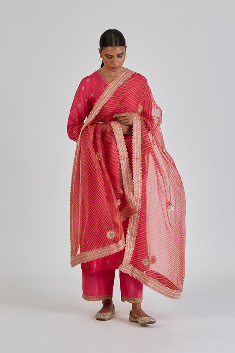 Aasa Dupatta-Fuschia Pink