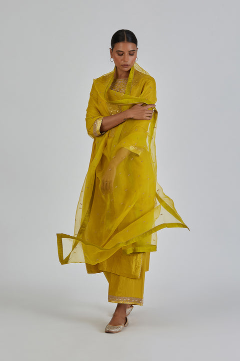 Amisha Kurta and Pant-Yellow