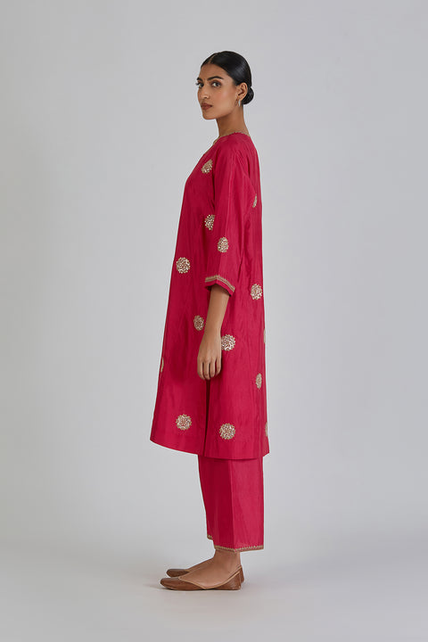 Anusha Kurta and Pant-Fuschia Pink
