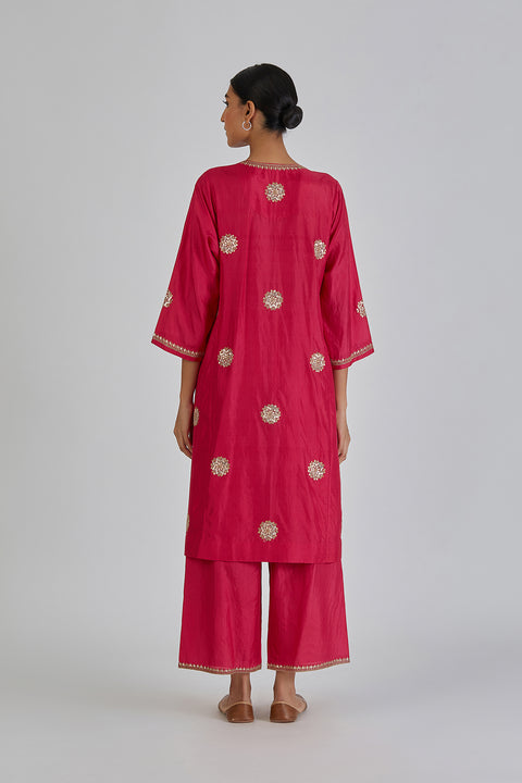 Anusha Kurta and Pant-Fuschia Pink