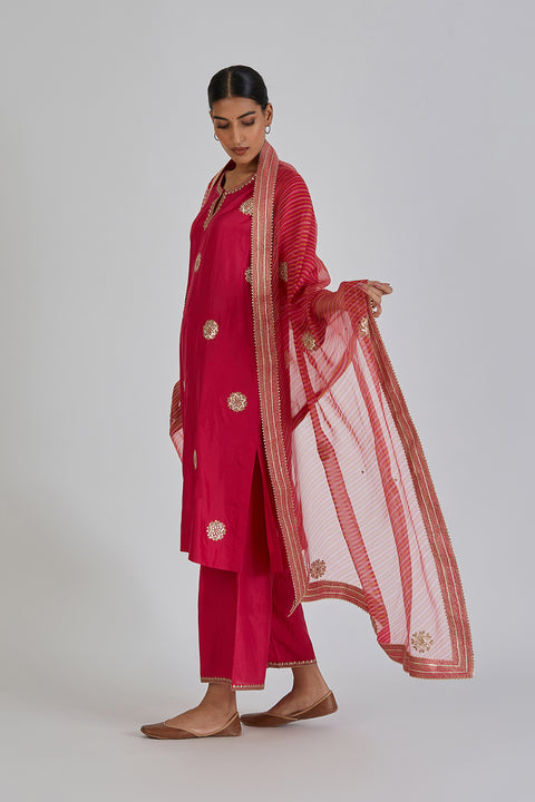 Anusha Kurta and Pant-Fuschia Pink