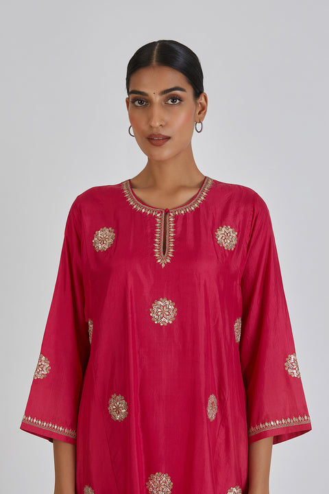 Anusha Kurta and Pant-Fuschia Pink
