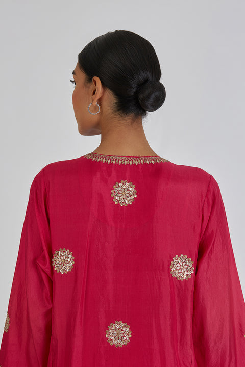 Anusha Kurta and Pant-Fuschia Pink