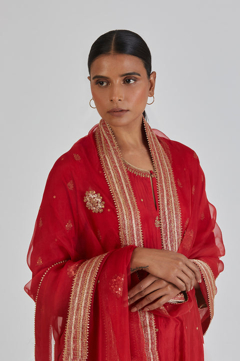 Rajeshwari Dupatta-Red