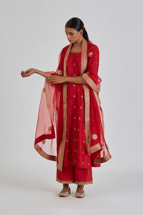 Rajeshwari Dupatta-Red