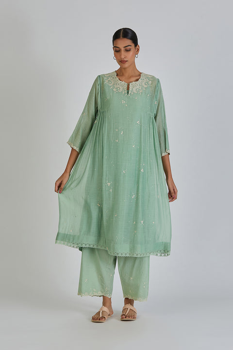 Binti Kurta and Pant-Aqua Blue