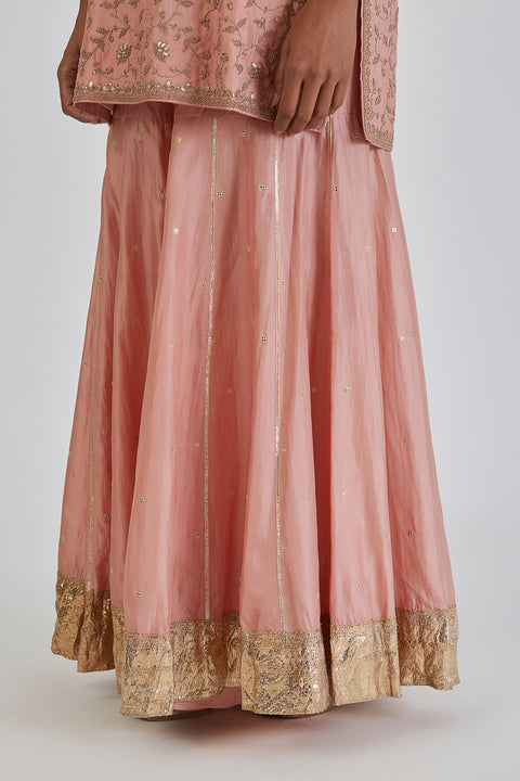Mugdha Kurta and Sharara-Salmon Pink