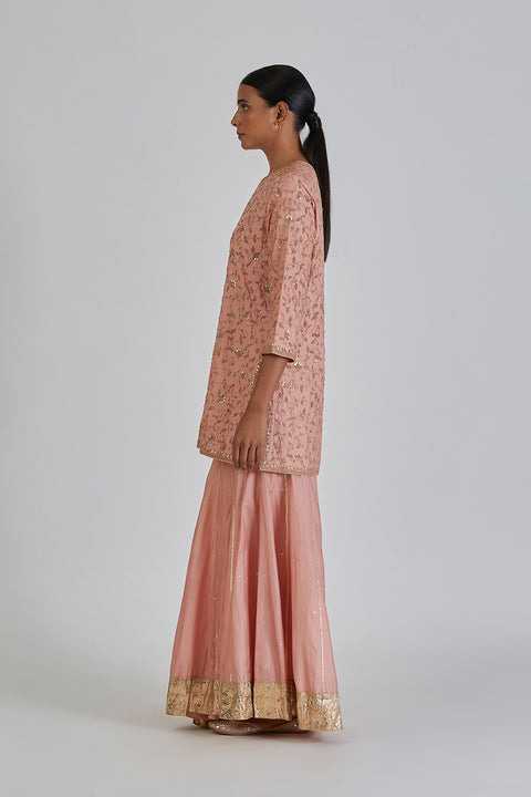 Mugdha Kurta and Sharara-Salmon Pink