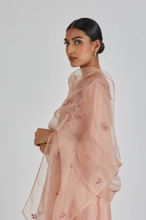 Mansi Dupatta-Salmon Pink