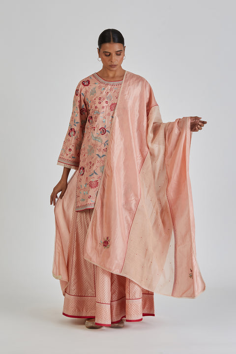 Bilquis Dupatta-Salmon Pink