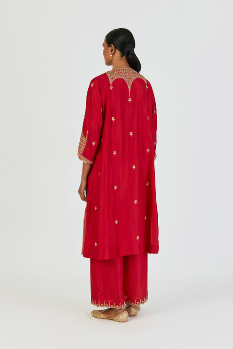 Indrani Kurta and Pant-Red