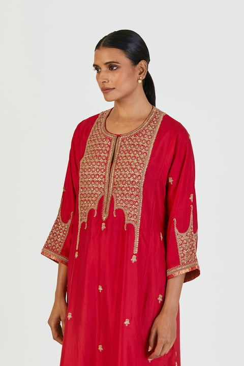 Indrani Kurta and Pant-Red