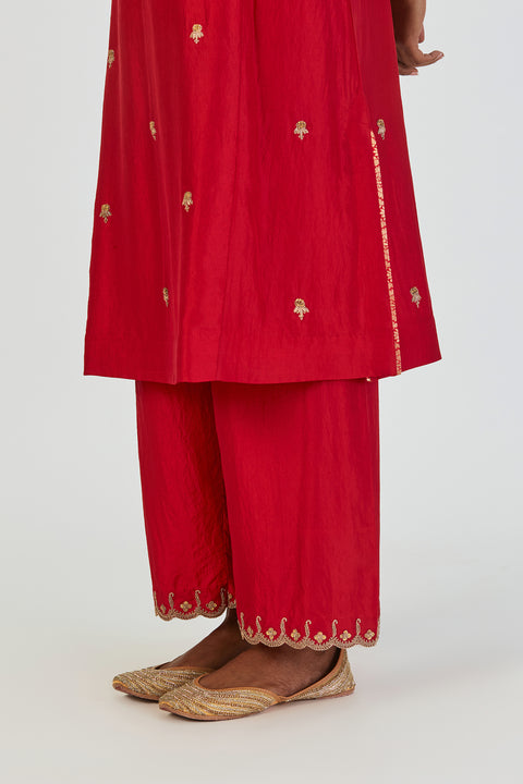 Indrani Kurta and Pant-Red