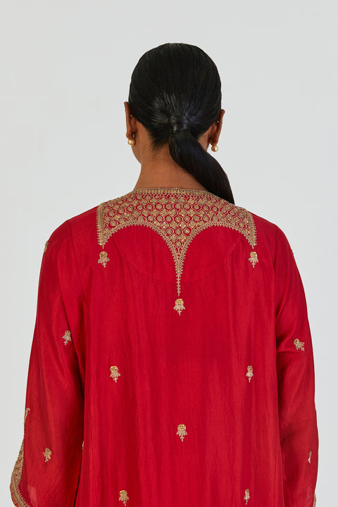 Indrani Kurta and Pant-Red