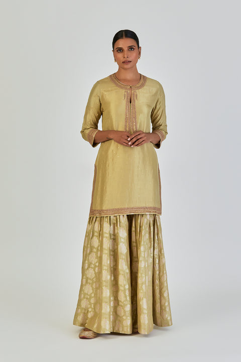 Nutan Kurta and Sharara-Sea Green
