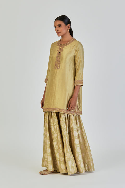 Nutan Kurta and Sharara-Sea Green