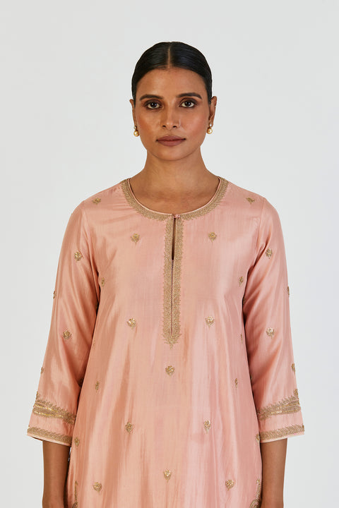 Adiya Kurta and Sharara-Salmon Pink
