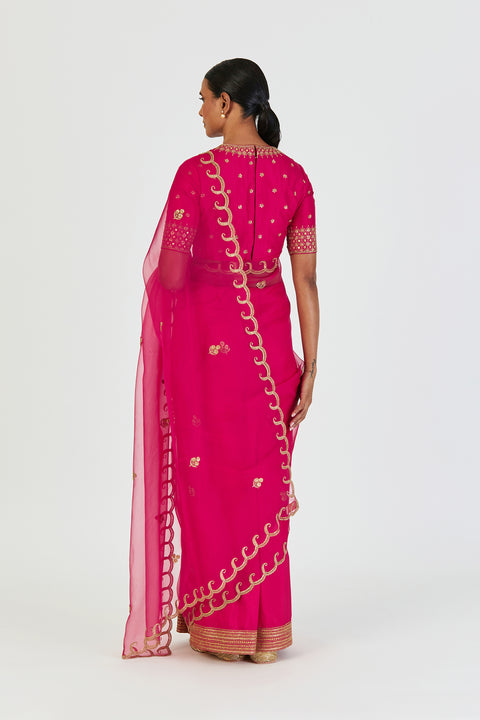 Swaara Saree-Fuschia