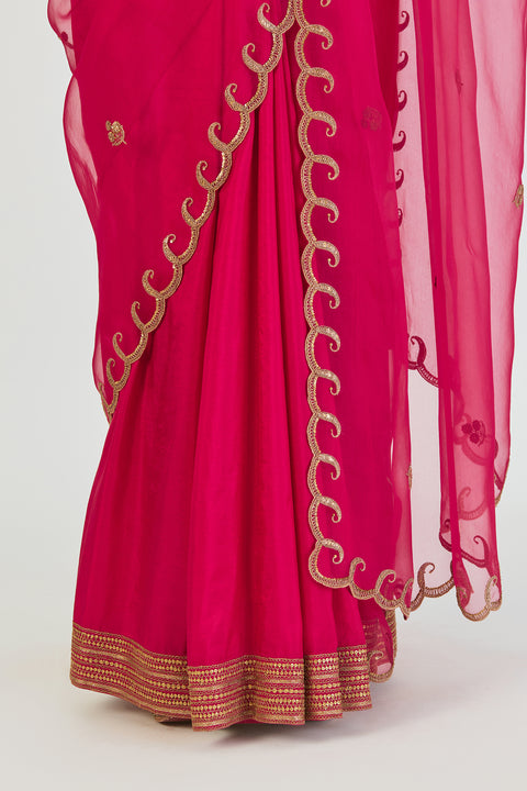 Swaara Saree-Fuschia