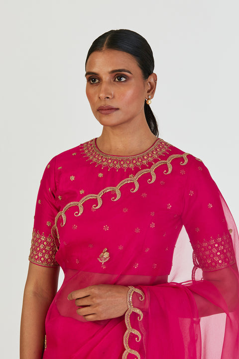 Swaara Saree-Fuschia