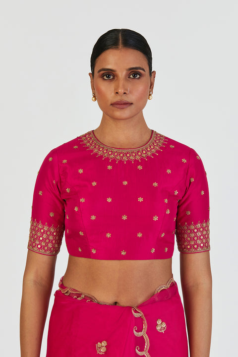 Aabha Blouse-Fuschia