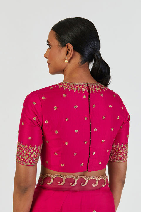 Aabha Blouse-Fuschia