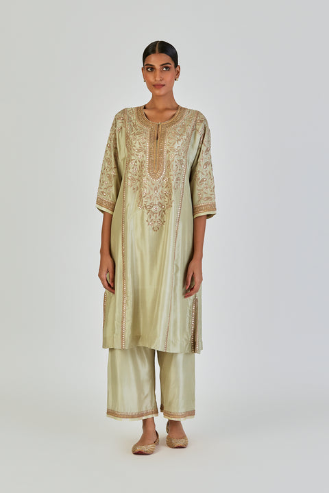 Ronak Kurta and Pant-Sage Blue