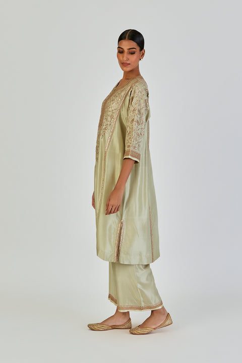 Ronak Kurta and Pant-Sage Blue