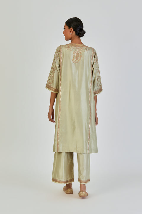 Ronak Kurta and Pant-Sage Blue
