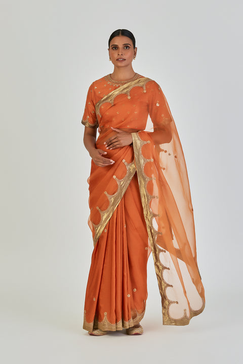 Ranya Saree-Orange
