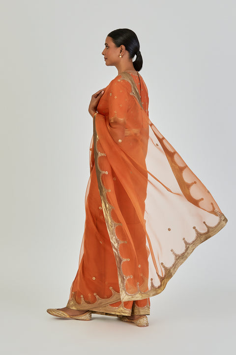 Ranya Saree-Orange