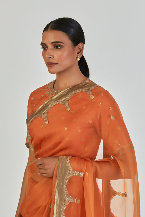 Ranya Saree-Orange