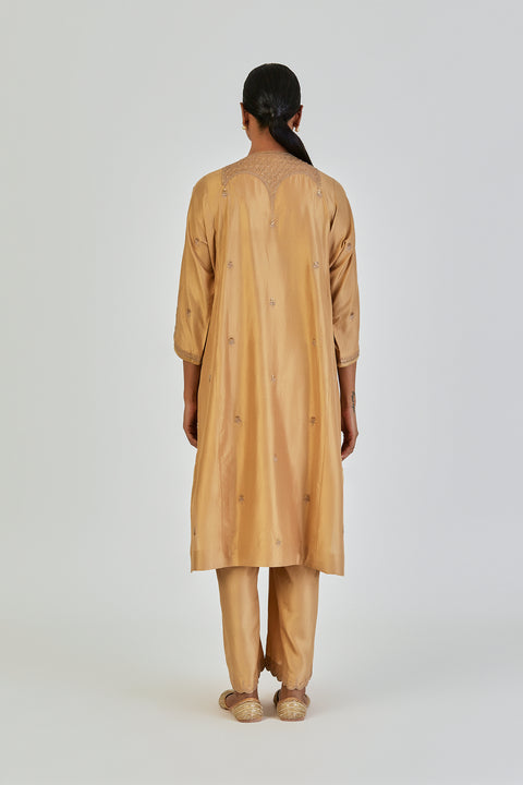 Indrani Kurta and Pant-Ocher Yellow