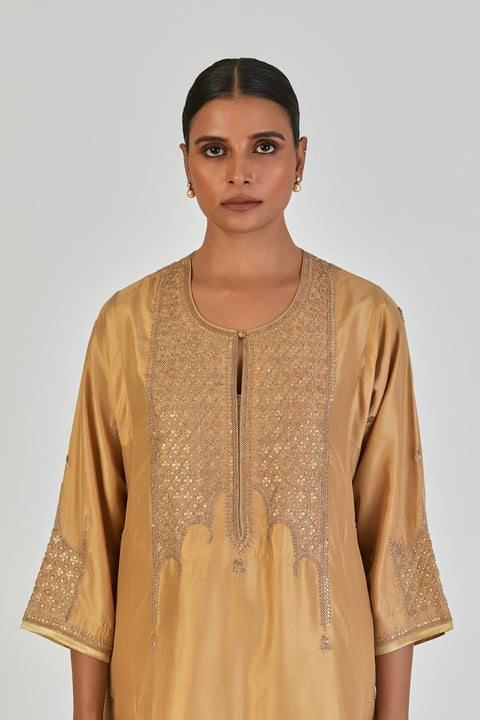 Indrani Kurta and Pant-Ocher Yellow