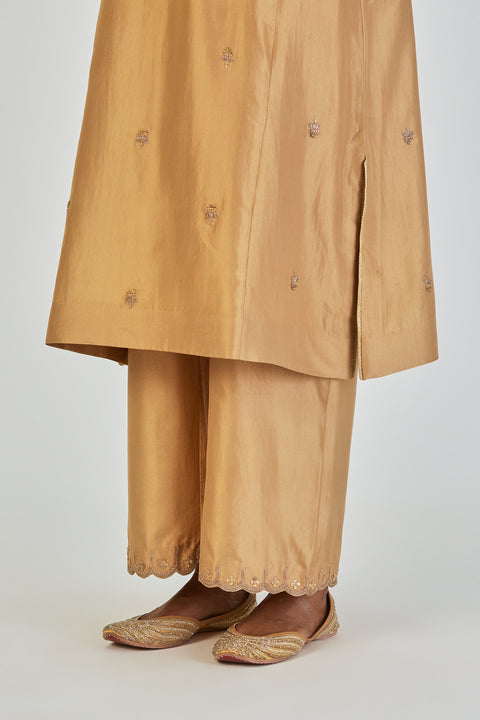 Indrani Kurta and Pant-Ocher Yellow