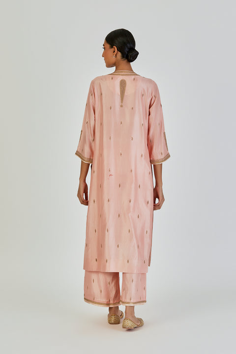 Shrisha Kurta and Pant-Salmon Pink
