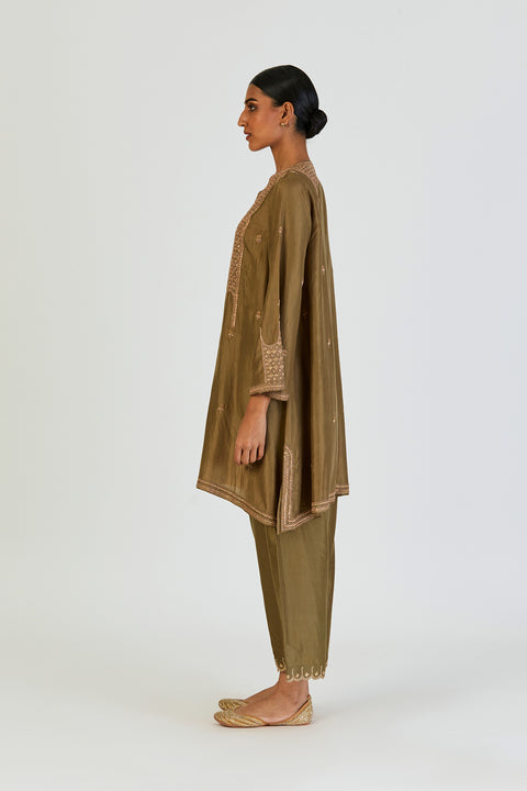 Indrani Kurta and Pant-Mehendi Green