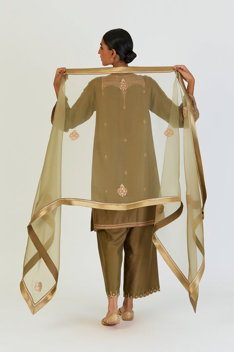 Nonita Dupatta-Mehendi Green